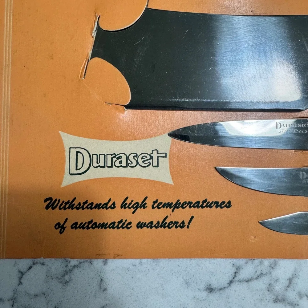 Amazing Rare Vintage Duraset Kleaver Knife Set Well Preserved Original‎ Box NEW